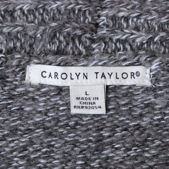 Carolyn Taylor Cowl Neck Casual Knit Rope Tie Open Cardigan Gray Women Size L - Picture 10 of 11
